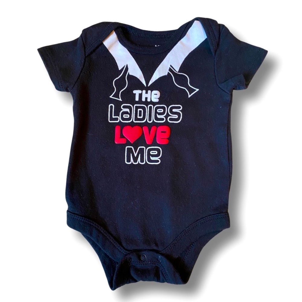 Ladies Love Me Tuxedo Onesie 3-6M